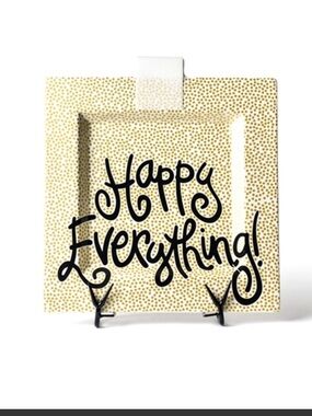 Happy Everything Large Square Dot Platter